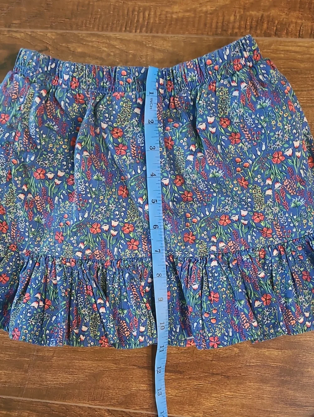 Gymboree Blue Floral Trim Girls Skirt Size 4 T